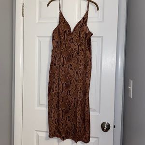 Snake skin print slip dress